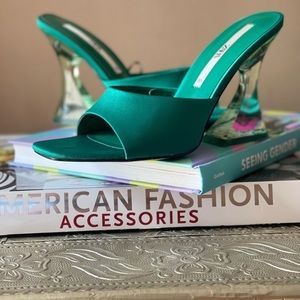 Zara Emerald Green Satin Sandals